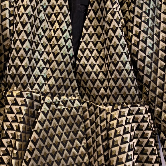 Fashion Nova Figure it out Jacquard geometric print blazer peplum - Picture 3 of 10